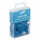 JAM Paper Colored Standard 1" Paper Clips - Baby Blue - 2 Packs of 100-Size: 1 inch (Standard/Regular)