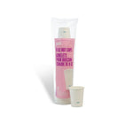 Perk Paper Hot Cups - 8 oz. - White - 50 Pack-Disposable single-wall hot cups perfectly suit both hot and cold beverages
