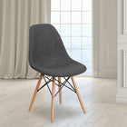 Flash Furniture Elon Series Siena Chair with Wooden Legs - Grey Fabric-Wooden Legs with Metal Bracing