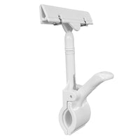 Eddie's Versa Clip Thumb Clamp Sign Holder For Racks/Round Tubing - 4.5"L - White - 12 Pack-Sign Holder For Racks - Thumb Clamp