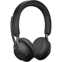 Jabra Evolve2 65, Link 380a, Stereo MS Headset with Stand - Black-Type: Stereo Wireless On-Ear Headset