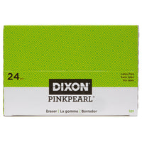 Dixon Pink Pearl Beveled Edge Pink Eraser - Large - 24 Pack-Pink, beveled edge, wedge