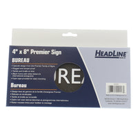 Headline Sign Premier BUREAU Sign - 4" H x 8" L - Black-Sign Message: "BUREAU"