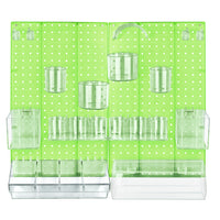 Azar 24-Piece Pegboard Wall Organizer Kit with Two Panels and Accessory Assortment - Green-Sold in Multiples of: 1