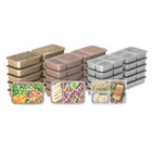 Bentgo Prep 60-Piece Meal Prep Kit - Gleam Metallics Collection-Portion-Perfect Meal Tray: No need to measure your portions - volume is already embossed on the tray