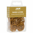 JAM Paper Colored Circular Paper Clips - Gold - 2 Packs of 50-Quantity: 50 per box; 2 Boxes