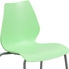 Flash Furniture HERCULES Series Stack Chair with Lumbar Support & Silver Frame - Green - 5 Pack-Easy to Clean Polypropylene Material