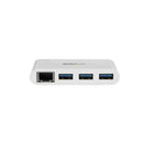 StarTech 3-Port USB 3.0/USB-C Hub plus Gigabit Ethernet, White-Compact, small-footprint design makes it perfect for travel, or for desktop placement