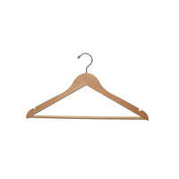 Eddie's 17-1/2" Wooden Suit Hanger - Flat - Natural - 100 Pack-Hanger