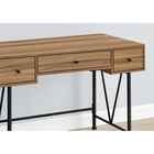 Monarch Specialties 7672 48" Computer Desk - Light Reclaimed Wood/Black Metal-1 wide middle drawer on metal glides