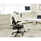 Work Smart Mesh Seat & Back Managers Chair, Black-Padded flip arms
