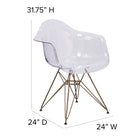 Flash Furniture Alonza Series Transparent Side Chair with Gold Base-Designed for Commercial Use