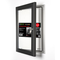 Seco Lockable Indoor/Outdoor Poster Frame Case - 11" x 17" - Black-Poster Frame