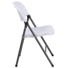 Flash Furniture HERCULES Series Granite Plastic Folding Chair with Charcoal Frame - White-Granite White Plastic Seat and Back