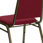Flash Furniture HERCULES Trapezoidal Back Stacking Banquet Chair in Burgundy Fabric - Gold Vein Frame-Upholstered Back and Seat