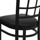 Flash Furniture HERCULES Series Black Window Back Metal Restaurant Chair - Black Vinyl Seat-2.5'' Thick Foam Padded Seat