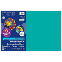 Pacon Tru-Ray Construction Paper  - 12" x 18" - Turquoise - 250 Sheets (PAC103039)-Heavy 76 lb. 100% vat-dyed sulphite with longer, stronger fibers.