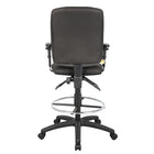 Nicer Interior Multi-Function Fabric Drafting Chair - Adjustable Arms - Black-Dimension: 27 W X 35.5 D X 43.5 -48 H