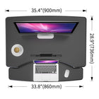 ShoppingAll 35"W Height Adjustable Sit to Stand Desk Converter Workstation - Black-The height position can be adjusted from 5.9-19.3"/ 15cm-49cm