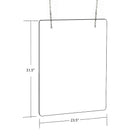 Azar Displays Acrylic Hanging Cashier Shield - 23.5"W x 31.5"H - Clear - 2 Pack-Hardware included