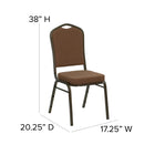 Flash Furniture HERCULES Series Crown Back Stacking Banquet Chair in Coffee Fabric - Gold Vein Frame-2.5'' Thick Seat Cushion