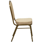 Flash Furniture HERCULES Series Crown Back Stacking Banquet Chairs with Beige Patterned Fabric & Gold Frame - 4 Pack-Crown Back Design