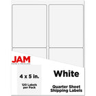 JAM Paper Extra Large Shipping Address Labels - 4" x 5" - White - 120 Pack -English only packaging