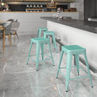 Flash Furniture 24" High Backless Mint Green Indoor-Outdoor Counter Height Stool-500 lb. Weight Capacity