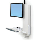 Ergotron 61-081-062 StyleView Sit-Stand VL High Traffic Areas, Bright White-With the keyboard folded up, total system depth is as little as 4" (10.2 cm)