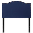 Flash Furniture Lexington Upholstered Twin Size Headboard with Accent Nail Trim - Navy Fabric-Transitional Style