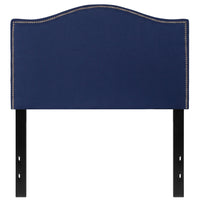 Flash Furniture Lexington Upholstered Twin Size Headboard with Accent Nail Trim - Navy Fabric-Transitional Style