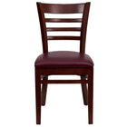 Flash Furniture HERCULES Series Vertical Slat Back Mahogany Wood Restaurant Barstool - 2 Pack-Set of 2 Wood Dining Chairs