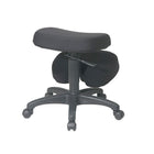Work Smart Ergonomic Knee Chair with Memory Foam and Five Star Base, Black-Black Metal Frame and Five Star Base with Dual Wheel Carpet Casters
