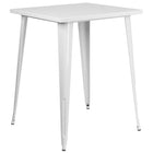Flash Furniture 31.5" Square White Metal Indoor-Outdoor Bar Height Table-Metal Cafe Bar Table