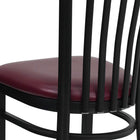Flash Furniture HERCULES Series Black School House Back Metal Restaurant Chair - Burgundy Vinyl Seat-CA117 Fire Retardant Foam