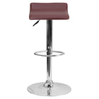 Flash Furniture Contemporary Burgundy Vinyl Adjustable Height Barstool with Solid Wave Seat & Chrome Base-Contemporary Style Stool