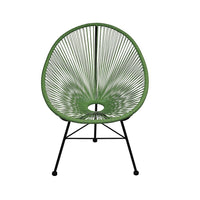 Plata Import Acalco Chair, Green Seat, Black Frame (WR-1350-GREEN)-Lounge Chair