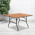 Flash Furniture 48" Square Wood Folding Banquet Table-Black Powder Coated Wishbone Legs