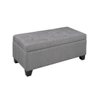 Brassex Tufted Storage Ottoman, Grey-Slim profile