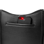 Nicci Medium Top Zip Crossbody Bag with Web Strap - Black-Inside zipper pocket and cell phone pocket