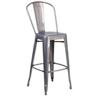 Flash Furniture 30" High Clear Coated Indoor Barstool with Back-500 lb. Weight Capacity