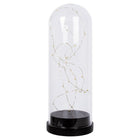Truu Design Bell Jar with LED Starry String Lights, 12 inches, Clear-Measures 4" in diameter and 11" in height