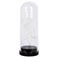 Truu Design Bell Jar with LED Starry String Lights, 12 inches, Clear-Measures 4" in diameter and 11" in height