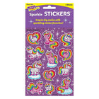 TREND enterprises Inc. Sparkly Unicorns Sparkle Stickers, Assorted Sizes - 24 Pack-Sparkly, unicorn-themed artwork