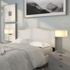 Flash Furniture Lexington Upholstered Queen Size Headboard with Accent Nail Trim - White Fabric-Headboard Size: 61.5''W x 2''D x 23''H