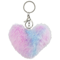 Merangue Heart Pom Pom Keychain - Tie Dye-Durable and fun