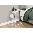 Monarch Specialties 3067 Accent Table - White/White Metal With A Magazine Rack-Ample surface area for your snacks, drinks or meals