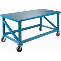 Kleton Extra Heavy-Duty Workbenches - All-Welded Benches, Steel Surface (FH466)-All-welded construction features a wood-filled 3/16" steel top with 11 gauge steel legs and stringers