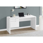 Monarch Specialties 7581 60" Computer Desk - High Glossy White L/R Face Drawer-6