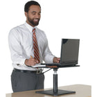 Victor Height Adjustable Laptop Stand, Black (DC230B)-Heavy-duty gas strut provides fast and easy height adjustment with the pull of a lever